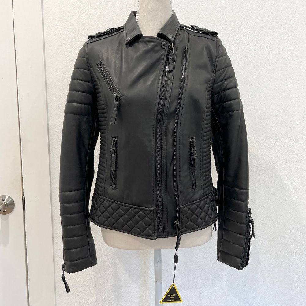 BODA SKINS Kay Michaels Original Onyx Leather Moto Jacket